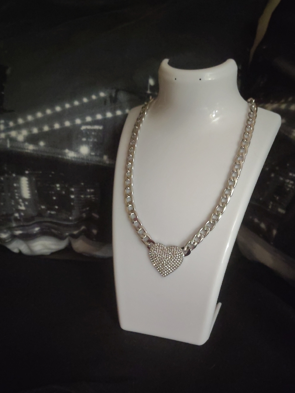 Fashion Jewelry Silver Heart Chain Necklace